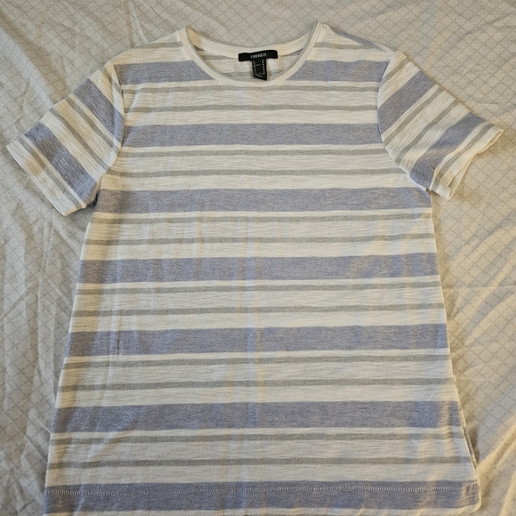 Forever 21 Tops - Forever 21 Blue and Cream Striped Tee